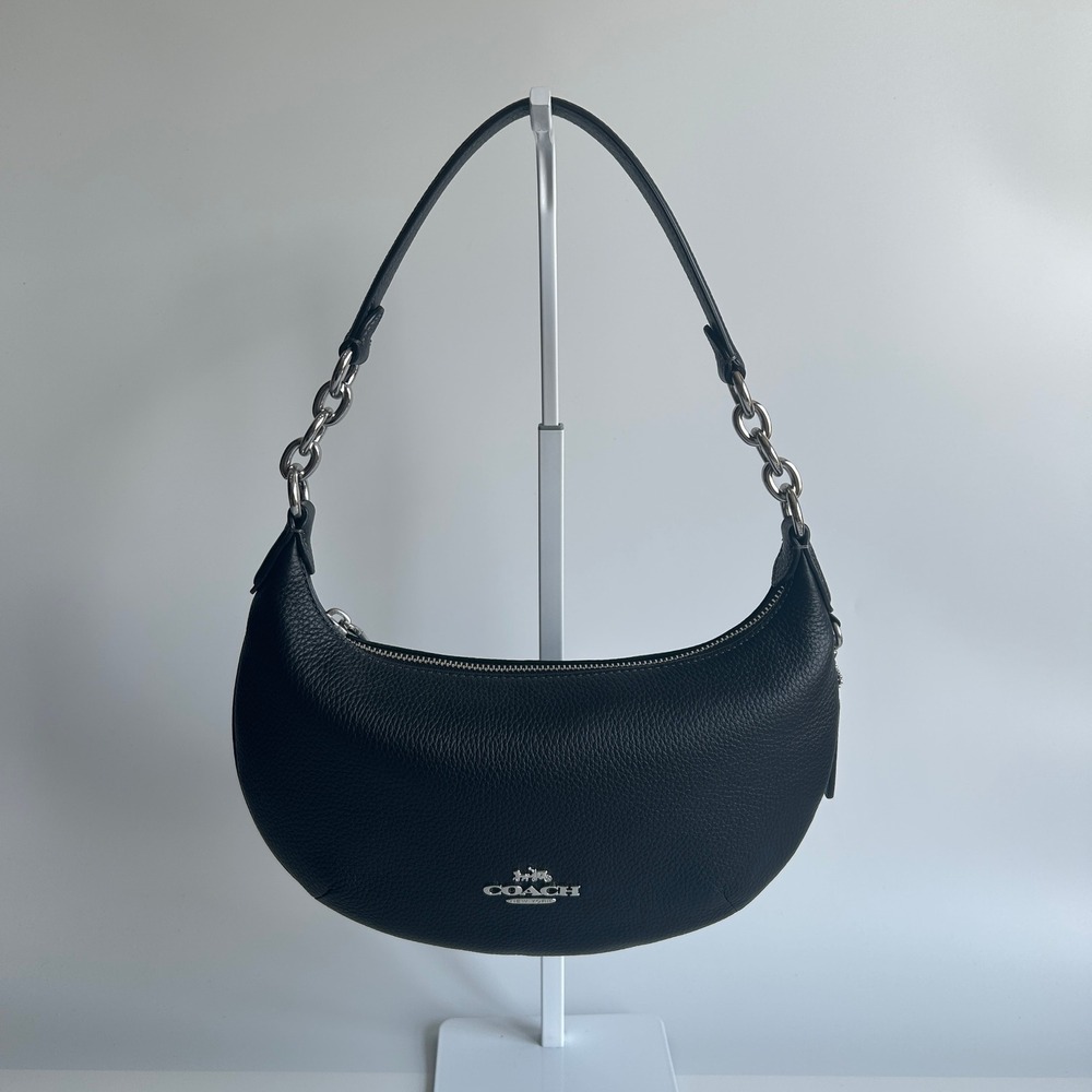 Coach Payton Hobo Black Pebble Leather Shoulder Bag CE619